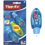 BIC Tipp-Ex Korrekturroller Micro Tape Twist mit Schutzkappe, 8 m x 5 mm, 3er Pack, Ideal für das Büro, das Home Office oder die Schule