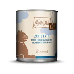 MJAMJAM Purer Fleischgenuss 800g Dose Katzennassfutter 6 x 800 Gramm zarte Ente pur