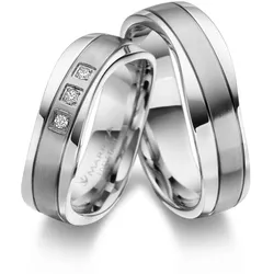 Partnerring MARRYA "Edelstahl Ringe Trauringe Eheringe Partnerringe" Gr. 76, silber (herren ring, silber), Fingerringe, Damen, 76, Edelstahl