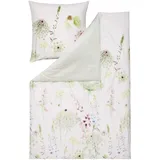 ESTELLA Impulse Mako Satin Bettwäsche Meadow Grün Wende in 2 Größen 155x220 + 80x80 cm 100% Baumwolle