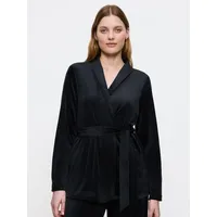 Triumph Morgenmantel Sensual Velour Robe Top Schwarz L