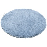 TOM TAILOR Badematte Cozy Bath UNI, Höhe 27 mm, rutschhemmend beschichtet, fußbodenheizungsgeeignet, Polyester, rund, Badteppich, Uni Farben, rechteckig, rund und oval erhältlich blau rund | Ø 90 cm x 27 mm