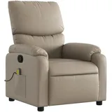 vidaXL Massagesessel Cappuccino-braun Kunstleder 99 x 99 x 0 cm Braun mit Fernbedienung