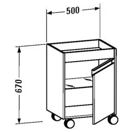 Duravit Ketho Rollcontainer 1 Tür, KT2530R1818,