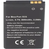 AccuCell Nachbau Akku kompatibel Bea-Fon S33, C140, C240 Akku 3,7 Volt 800mAh Li-Ion Akku, 53,2 x 34,0 x 4,6mm