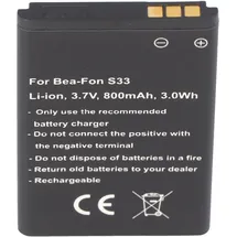 AccuCell Nachbau Akku kompatibel Bea-Fon S33, C140, C240 Akku 3,7 Volt 800mAh Li-Ion Akku 53,2 x 34,0 x 4,6mm