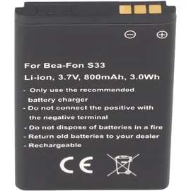 AccuCell Nachbau Akku kompatibel Bea-Fon S33, C140, C240 Akku 3,7 Volt 800mAh Li-Ion Akku 53,2 x 34,0 x 4,6mm