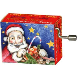 Fridolin Spieluhr Kurbel-Spieldose Spielhr "Jingle bells" Weihnacht Weihnachtsmann, (Set, 1-tlg), montiert auf Resonanzboden