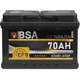 EFB Batterie 70Ah 12V 740A/EN Start Stop Batterie Autobatterie Starterbatterie