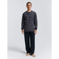 Tom Tailor Schlafanzug »Rhodos« Langarm, Rundhalsausschnitt, gestreift, basic, Baumwolle,