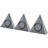 REV Ritter LED-Unterbauleuchten-Set Triangel 3 x 180 lm 3000 K Sensor Silber