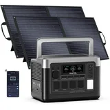 Tragbare Powerstation 1024Wh, 1800W Solargenerator (3600W Spitzen) OUKITEL P1000 PLUS, LiFePo4 Batterie Stromgenerator mit Solarpanel, 1200W AC Schnellladung, USV Notstromaggregat für Haus, Wohnmobil