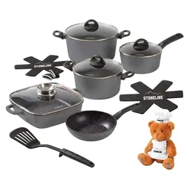 STONELINE Kochgeschirr-Set 15-tlg. 18 cm rund + 20 cm rund + 24 cm rund