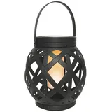 MARELIDA LED Solar Laterne Flammeneffekt Dekolaterne flackernd H: 16cm schwarz