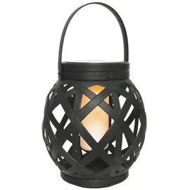 MARELIDA LED Solar Laterne Flammeneffekt Dekolaterne flackernd H: 16cm schwarz