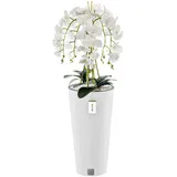botle Künstliche Orchidee Kaskaden Blumenstrauß Weiß im Topf Weiß H 110 cm Heimbüro Dekoration, Kunstpflanze, Kunstblume, Künstliche Orchidee im Topf