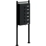 Wiltec 6er Briefkastenanlage Schwarz