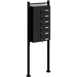 Wiltec 6er Briefkastenanlage Schwarz