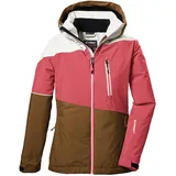 KILLTEC Mädchen Skijacke/Funktionsjacke mit Kapuze und Schneefang KSW 331 GRLS SKI JCKT, neon-coral, 128, 42091-000