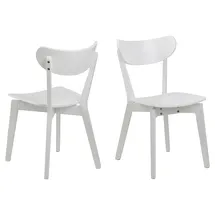 AC Design Furniture Roxanne Esszimmerstühle 2er Set, H: 79,5 x B: 45 x T: 55 cm, Weiß, Holz, 2 Stk.