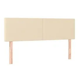 vidaXL Boxspringbett mit Matratze & LED Creme 140x200 cm Stoff