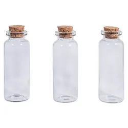 Rayher Dekogläser transparent mit Korkdeckel 3 St.