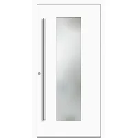 Aluminium Haustür RC2 "BENJA" 90 mm Weiß RAL 9016 beidseitig innen öffnend DIN links