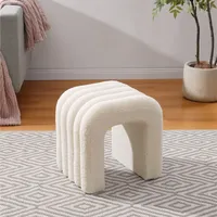 Navaris Boucle Ottoman - Sitzhocker in Bogenform - Weicher