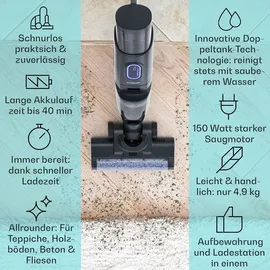 Klarstein Caswell Plus Nass-/Trockensauger kabellos akkubetrieben LED-Display