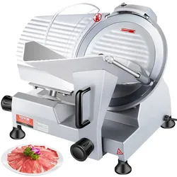 VEVOR Kommerzieller Fleisch Allesschneider 320 W, Elektrische Aufschnittmaschine Lebensmittelschneider mit 30,48 cm-Kohlenstoffstahlklinge, 0–15 mm Einstellbare Dicke für Fleisch, Käse usw.