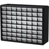 Akro-Mils 10164 Schubladenschrank mit 64 Schubladen, Kunststoff, für Garage, Perlen- und Make-up-Organizer, Lego-Aufbewahrung, Lehrer-Werkzeugkasten und mehr, 50,8 x 15,2 x 40,6 cm (B x T x H) Schwarz