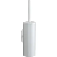 Wenko Turbo-Loc® WC-Garnitur Orea White matt, geschlossener Wand Toilettenbürstenhalter aus rostfreiem Edelstahl, 9 x 39,5 x 12,5 cm, Weiß