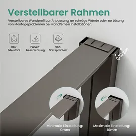 mai & mai Ravenna68K-Plus Fünfeckdusche mit Drehtür 80 x 80 cm 80 cm x 200 cm Transparent Sicherheitsglas