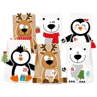 KuschelICH Adventskalender zum Befüllen Eisbär Rentier Pinguin - mit Stickern zum Gestalten und selber Basteln - wiederverwendbar (X-Mas-Friends)