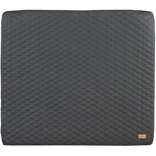 roba Wickelauflage Luxe 85 x 75 cm - Wickelunterlage abwaschbares veganes Leder - Wickeltischauflage im Design Greyish gesteppt Graphite gesteppt - Anthrazit