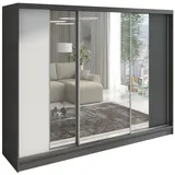 A&J MöbelLand Schiebetürenschrank VIDA 200 x 215 x 59,5 cm Grau