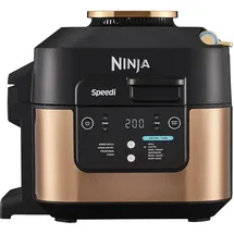 Ninja Speedi Multikocher, 5,7L, 10-in-1 Multicooker, Airfryer Fritteuse, Slow Cooker Langsamkochen, Grillen, Backen, Schwarz & Kupfer ON400EUCP