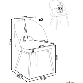 Beliani Esszimmerstuhl 2er Set ONAGA