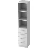 Hammerbacher Regalschrank 7600 Aktenschrank 40,6 x 42 x 200,4 cm weiß