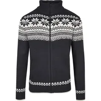 Brandit Textil Cardigan "Brandit Herren Cardigan Norweger", Herren, Gr. XXL, schwarz-weiß (navy), 100% Polyacryl, mehrfarbig, normal, Rundhals, Strickjacken