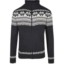 Brandit Textil Cardigan "Brandit Herren Cardigan Norweger", Herren, Gr. XXL, schwarz-weiß (navy), 100% Polyacryl, mehrfarbig, normal, Rundhals, Strickjacken