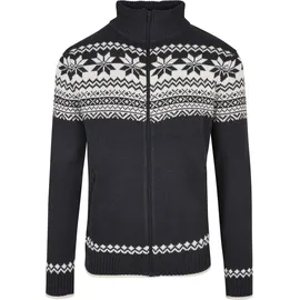 Brandit Textil Cardigan "Brandit Herren Cardigan Norweger", Herren, Gr. XXL, schwarz-weiß (navy), 100% Polyacryl, mehrfarbig, normal, Rundhals, Strickjacken