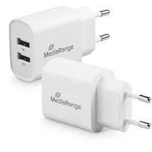 MediaRange 12W 2x USB-A weiß