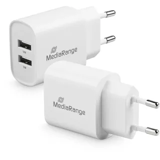 MediaRange 12W 2x USB-A weiß
