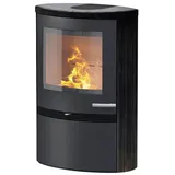 Kaminofen TermaTech TT22HS Black Stahl runde Seiten mit Speckstein in Schwarz