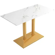 360Home Esszimmertisch 120 x 75 x 60 cm weiß/gold