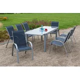 merxxhandels Amalfi Set 9-tlg. Tisch 220 x 90 cm marineblau