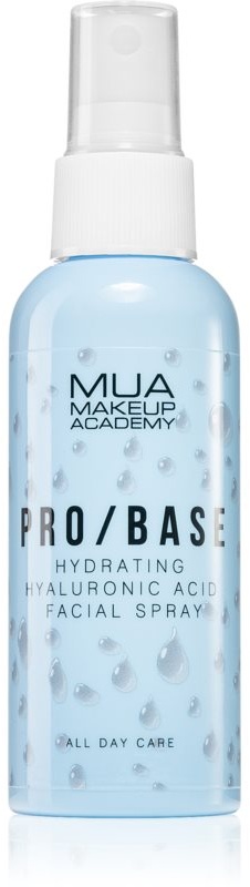 MUA Makeup Academy PRO/BASE Hyaluronic Acid Spray zum Fixieren des Make-Ups im Gesicht mit Hyaluronsäure 70 ml