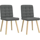 vidaXL Esszimmerstühle 2 Stk. Dunkelgrau Stoff