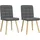 vidaXL Esszimmerstühle 2 Stk. Dunkelgrau Stoff